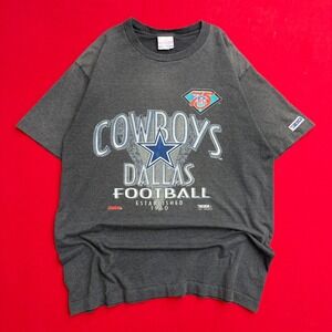 VTG 90's Dallas Cowboys NFL 75th Anniversary T-Shirt Trench Ultra XL Striped TEE